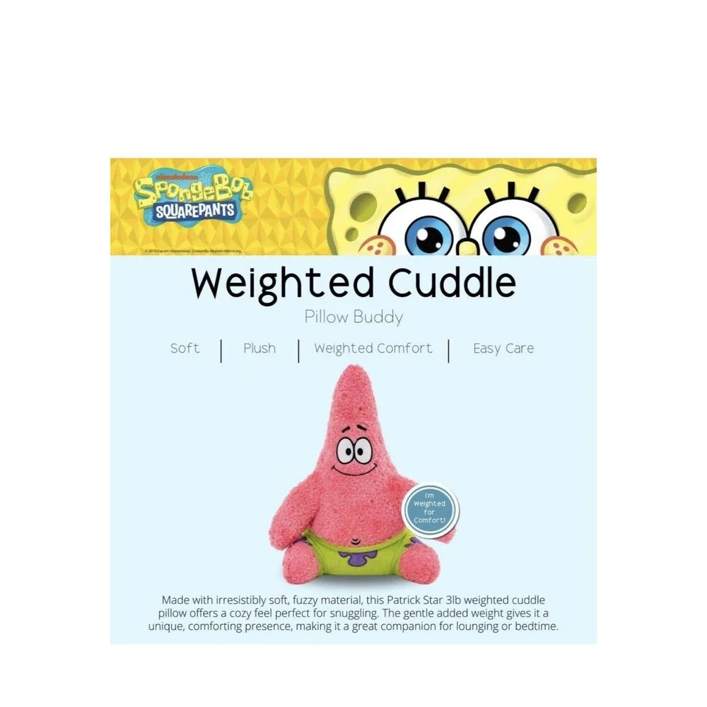 Patrick From SpongeBob Weighted Pillow Plush 3 Lbs Official Licesnsed